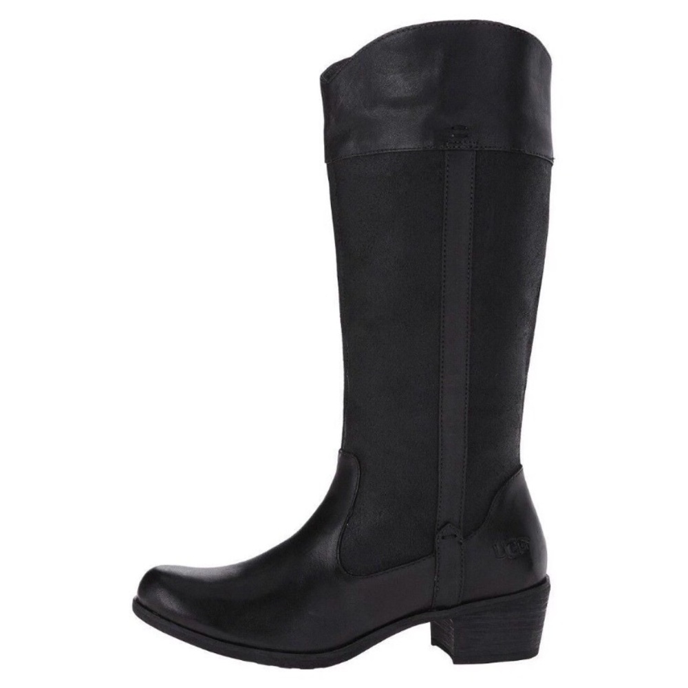 UGG Cassis Women's Tall Black Leather Over-the-Knee Boots new in box 8M - Picture 4 of 6